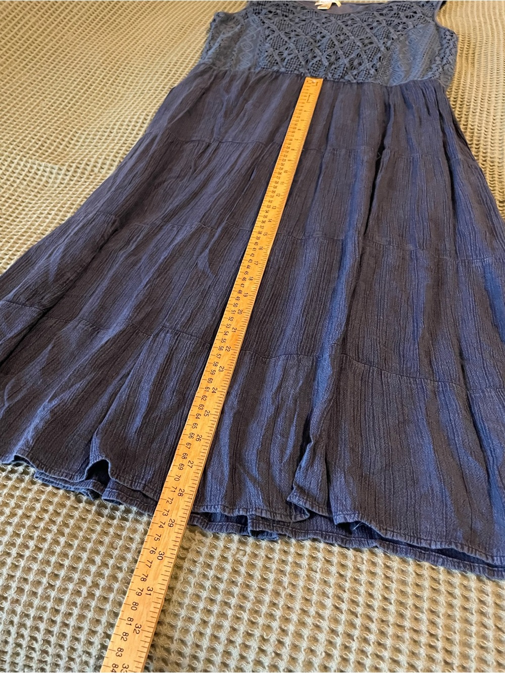 Studio West Blue Sleeveless Midi Dress with Crochet Bodice - Picture 14 of 15